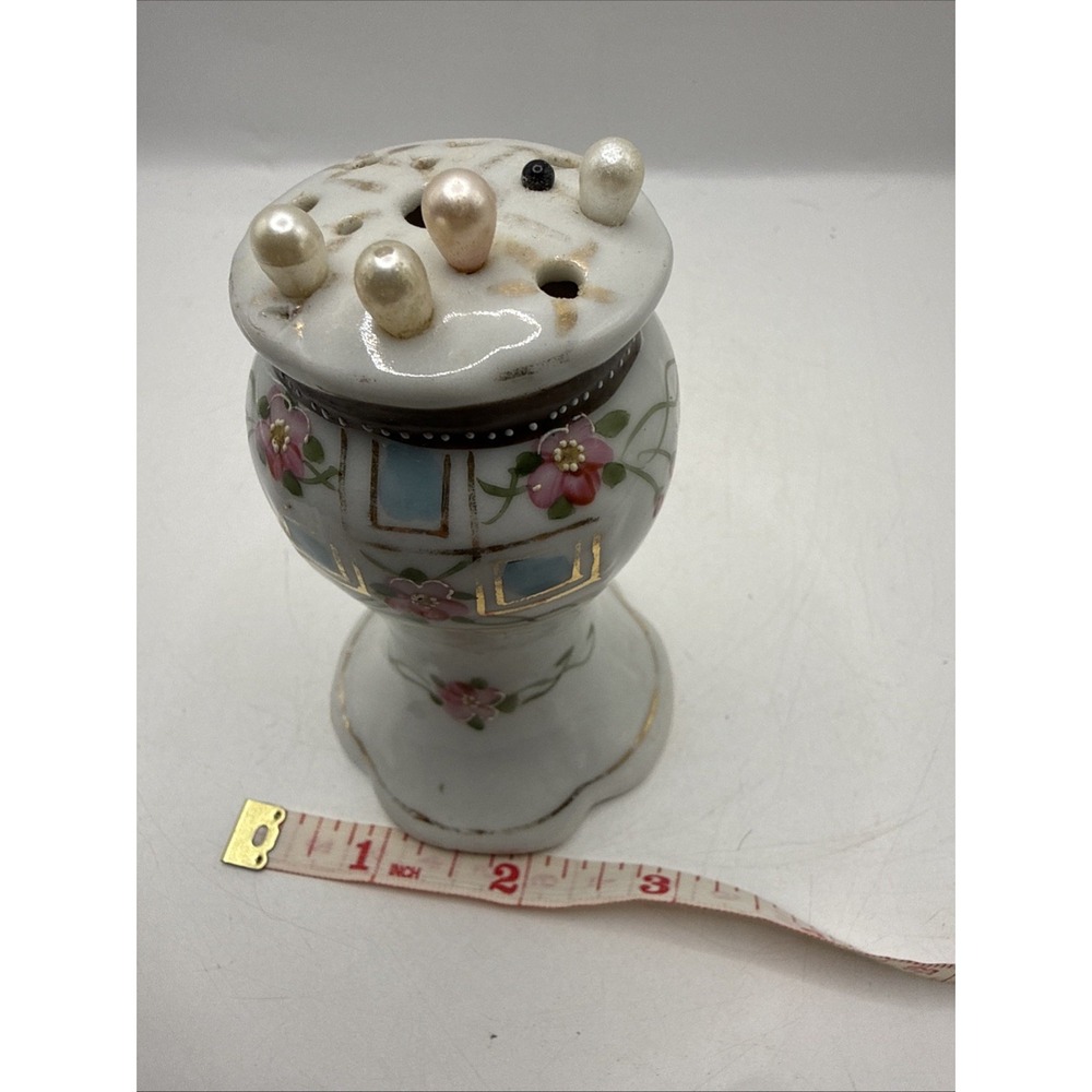 Vintage Porcelain Hand-Painted Haat Pin Holder Made in Japan with Hat Pins - Picture 12 of 12